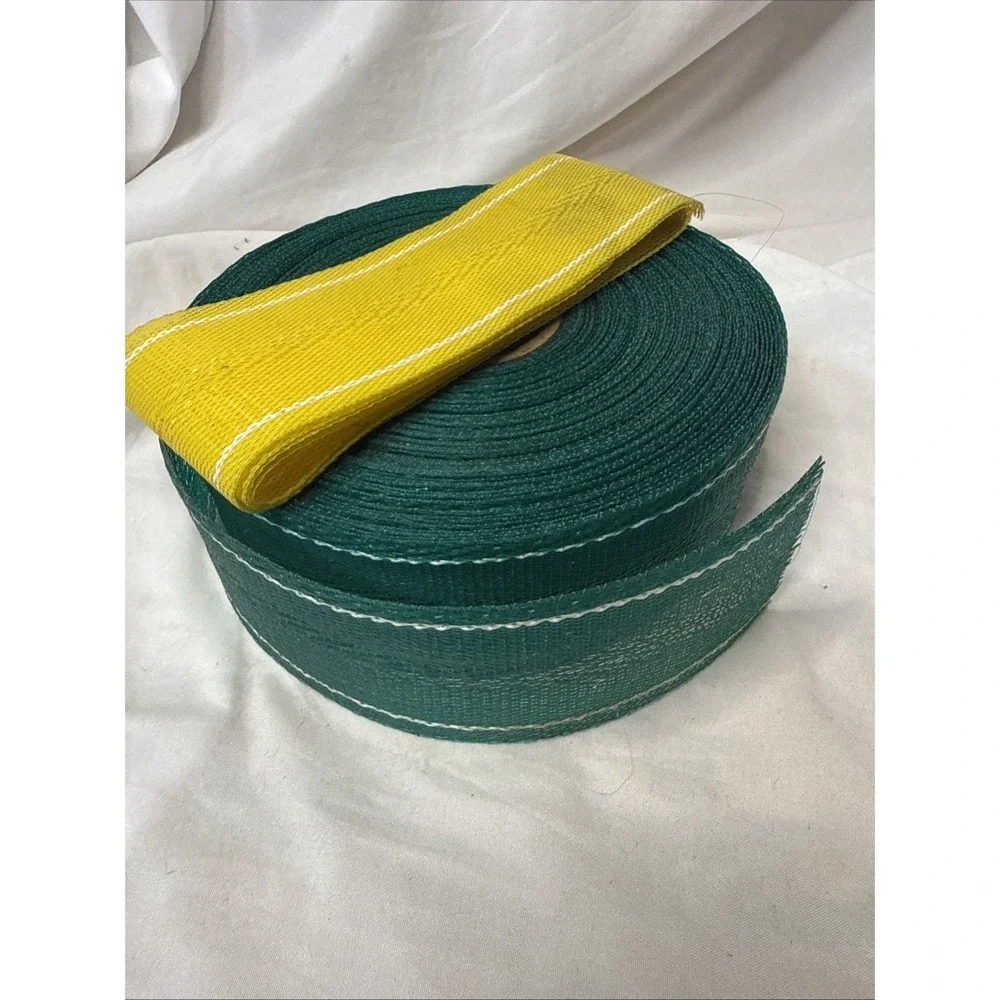 Webbing 70? ft Green White Stripe for Lawn Chair Replacement 2.25